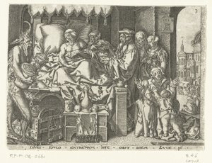 Zengin adam ölüm döşeğinde Lazarus ve Zengin Adam benzetmesi (dizi başlığı) by Anonymous