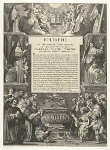 Epitaaf voor Isabella Clara Eugenia, 1633 En Yüksek, En Güçlü ve En Ağustos Prensesi, Isabella, Claire, Eugenie, Avusturya, İnfanta of Spain, &c. (nesne üzerindeki başlık) by Anonymous