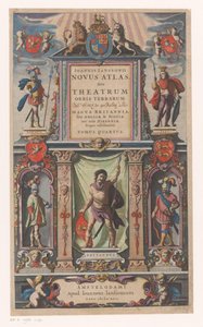 Beş nüfus grubunun kişileştirilmesiyle cephe Başlık sayfası: Johannes Janssonius, Novus atlas, Sive theatrum (...) Tomus quartus, 1646 by Anonymous