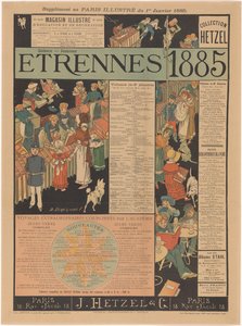 J. Hetzel & Cie'nin Paris Etrennes 1885'teki fon listesi (nesne üzerindeki başlık) by Anonymous