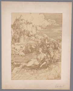Albrecht Dürer'in Deniz Canavarı Tarafından Kaçırılması gravürünün fotoğraflı reprodüksiyonu by Anonymous