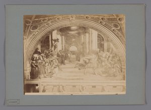Fotoreproductie van het fresco Stanze d'Eliodoro kapı Rafaël in de Chambers of Raphael Eliodoro - Chambers of Raphael - Vatikan - Roma (nesne üzerindeki başlık) by Anonymous