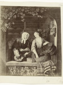 Frans van Mieris II Musée d'Amsterdam'ın The Grocery Store tablosunun fotoğraf reprodüksiyonu. Bir Magasin d'épicerie. - Van Mieris. (nesne üzerindeki başlık) by Anonymous