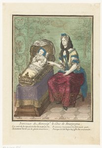 Fransız kralı beşikte Berceuse de Monsenyör. Le Duc de Bourgogne. (nesne üzerindeki başlık) by Anonymous