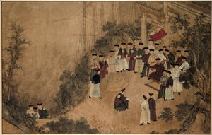 General Shi Lang, deniz kenarında bir kuyuda ileri gelenlerden oluşan bir şirketle Mazu Harikaları (dizi başlığı) by Anonymous