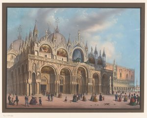 Venedik'teki San Marco Bazilikası'nın görünümü by Anonymous