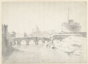 Roma'daki Castel Sant'Angelo'nun görünümü by Anonymous