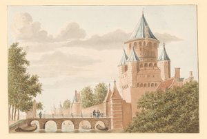 Haarlem'deki Kleine Houtpoort'un görünümü by Anonymous