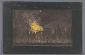 11 Mayıs 1772'de Amsterdam'daki Schouwburg'daki yangının görünümü by Anonymous