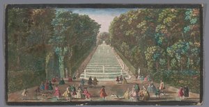 Château de Marly bahçesinin şelalelerinin görünümü Vue de la cascade de Marli (nesnedeki başlık) by Anonymous