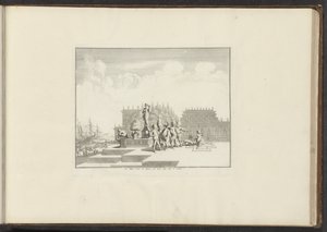 Cenova Le Palais orné de Statues, au bord dela Mer à Gennes'de deniz kıyısındaki bir saray ve heykellerin görünümü (nesne üzerindeki başlık) Venedik, Livorno, Napoli ve Roma'daki saraylar ve anıtlar (seri başlığı) by Anonymous