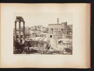 Roma'daki Castor ve Pollux Tapınağı ile Roma Forumu'nun görünümü, İtalya Foro Romano. Roma (nesne üzerindeki başlık) by Anonymous