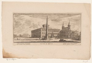 Roma'daki St. John Lateran'ın arka tarafındaki meydandan görünüm S. Giovani in Laterano / Ecclesia St. Ioannis Lateranensis nua er ice (...) / L'Eglise de Saint Iean de Latran Lune (... ) ( nesne üzerindeki başlık) by Anonymous
