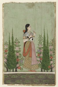 Bir buzağı tutan kız by Anonymous
