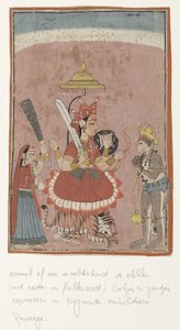 Tanrıça Durga ve Hanuman by Anonymous