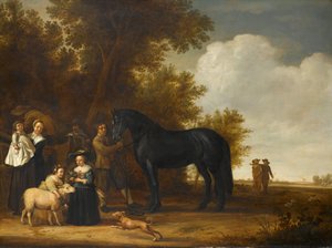 Manzarada Grup Portresi (Açık Hava Partisi) by Anonymous