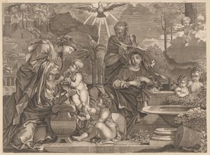 Elisabeth ve Johannes ile Kutsal Aile by Anonymous