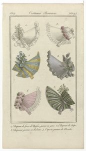 Journal des Dames et des Modes, Costumes Parisiens, 15 Nisan 1819, (1809): 1, Gros de Naples Hat (...) by Anonymous