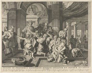 Jozef maakt zich bekend aan zijn kardeşler Yusuf kendini kardeşlerine gösterir, onları teselli eder ve babasına haber verir. Royalbijbel (dizi adı) by Anonymous