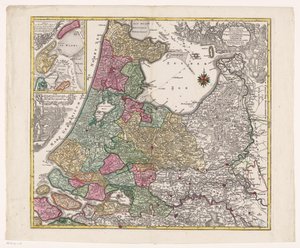 Kaart van Holland, Utrecht ve Gelderland Hollanda