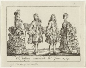 1725 yılı civarındaki giysiler 1725 yılı civarındaki giysiler (nesne üzerindeki başlık) by Anonymous