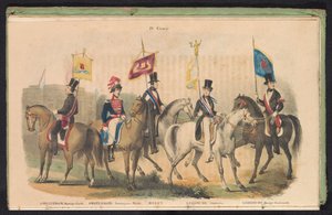 Amsterdam, Delft ve Leiden, 1840-1842 onur muhafızlarının kostümleri ve pankartları IV. Grup (nesne üzerindeki başlık) by Anonymous