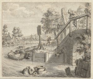 Jean de la Fontaine'in Masallarının bir baskısı için İllüstrasyonlar için Sürahi ve Kazan Tasarımları (serinin adı) by Anonymous