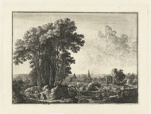 Gezginlerle manzara by Anonymous