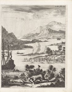 Aslan bir oduncuya saldırır by Anonymous