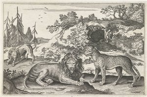 Aslanlar ve Leopar Dört ayaklı hayvanlar (dizi adı) Animalivm Qvaddrvpedvm (dizi başlığı) by Anonymous