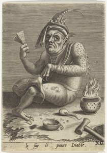 Şeytan Şeklinde Cüzamlı Dilenci Je suy le poure Diable (nesne üzerindeki başlık) by Anonymous