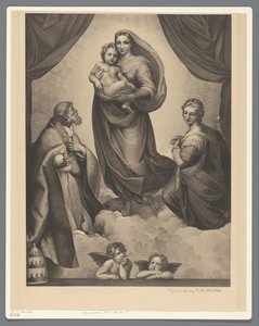 H. Sixtus ve H. Barbara ile Mary ve Çocuk sistine madonna by Anonymous