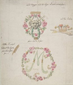 Porselen için süs tasarımları, 18. yüzyıl. by Anonymous,.
