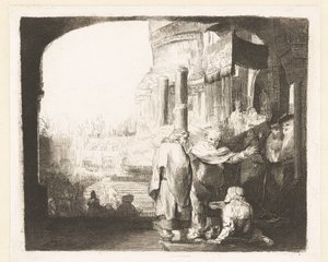 Petrus ve Yuhanna tapınağın kapısında sakatı iyileştiriyor by Anonymous