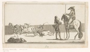 Boğayı öldürdükten sonra Picador ve matador Coleccion de las Principales suertes de una corrida de toros (nesne üzerinde seri başlığı) En önemli boğa güreşi manevralarının toplanması (seri başlığı) by Anonymous