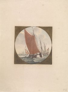 Tam yelkenli düz dip Denizde Gemiler (seri B) (seri başlığı) by Anonymous