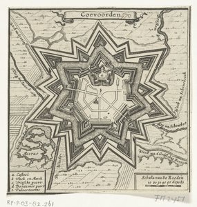 Coevorden Haritası, 1672 Coevoorden (nesne üzerindeki başlık) by Anonymous