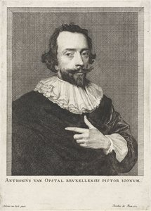 Anton van Opstal'ın portresi Anthonius van Opstal Bruxellensis pictor iconum (nesne üzerindeki başlık) by Anonymous