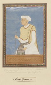 Neknam Khan'ın Portresi; Sultan Abdullah'ın veziriydi ve Mir Jumla'dan sonra Karnatak'ın ordu komutanı (sar-lashkar) olarak görev yaptı. by Anonymous
