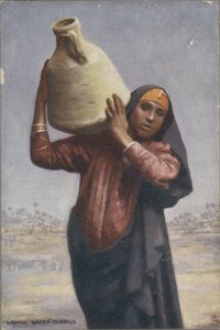 Omuzunda sürahi olan bir su taşıyıcısının portresi Kadın su taşıyıcısı. (nesne üzerindeki başlık) by Anonymous