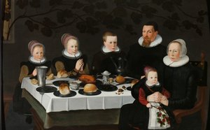 Müreffeh Kalvinist Aile Aile portresi by Anonymous