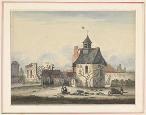 Hougoumont kalıntıları Yedi tabak Waterloo ve çevresi (seri başlığı) by Anonymous