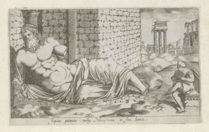 Heykeltıraş van Marforio Sığır pazarında yaygın olarak Marphorius olarak bilinen Jüpiter panarius (nesne üzerindeki başlık) Roma