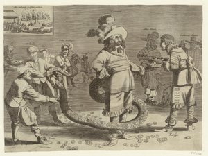 Çirkin Kuyrukçu olarak Cromwell'in karikatürü, 1652 by Anonymous