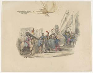 Belçika onur haçlarının dağıtımını gösteren karikatür, 1834 Distribution de Croix (nesne üzerindeki başlık) by Anonymous