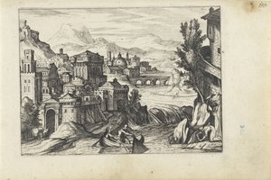 Bir nehir üzerinde şehir Rakamlarla manzaralar (dizi başlığı) by Anonymous