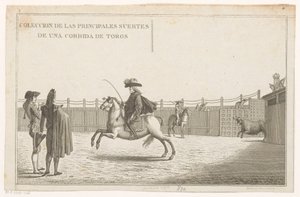 Bir arenada boğa güreşçileri Coleccion de las Principales suertes de una corrida de toros (nesne üzerinde seri başlığı) En önemli boğa güreşi manevralarının toplanması (seri başlığı) by Anonymous