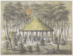 Boekel'deki Tapınak ve Bahçe, 1831 Boekel'deki Tapınak ve Bahçenin Görünümü. Groningen şehrinin görevli milisleri tarafından dikilmiş ve inşa edilmiştir. 23 Haziran 1831'de Cemiyet Üyelerine bir hatıra olarak dostane karşılamanın takdiri olarak by Anonymous