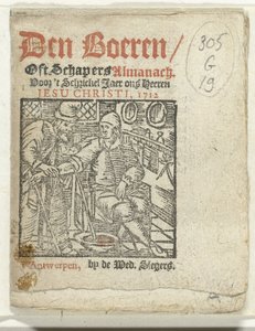 Başlık sayfası: Den Boeren / Oft Schapers Almanach Voor 
