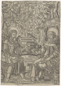 Fons Vitae olarak İsa ile İki Aziz by Anonymous